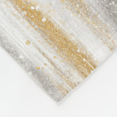 Gold Silver Chic Glam Glitzy Stripes Fleecedecke (Ecke)