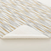Gold Silver Chic Glam Glitzy Stripes Sherpadecke (3/4)