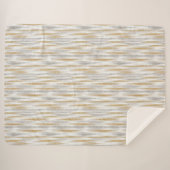Gold Silver Chic Glam Glitzy Stripes Sherpadecke (Vorderseite (Horizontal))
