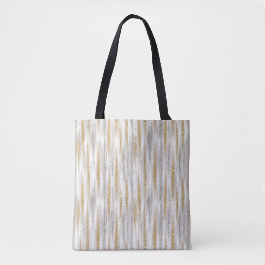Gold Silver Chic Glam Glitzy Stripes Tasche (Vorderseite)