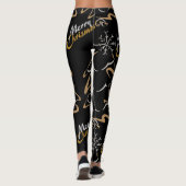 Gold & Silver Chrismas Tree (schwarz) Leggings (Rückseite)