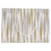 Gold Silver Christmas Celebration Große Geschenktüte (Rückseite)