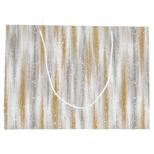 Gold Silver Christmas Celebration Große Geschenktüte (Rückseite)