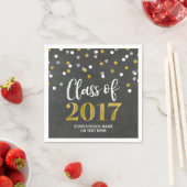 Gold Silver Confetti Class of 2017 Abschluss Serviette (Beispiel)