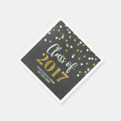Gold Silver Confetti Class of 2017 Abschluss Serviette (Ecke)