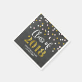 Gold Silver Confetti Class of 2018 Abschluss Serviette (Ecke)