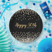 Gold Silver Confetti Custom 50-jähriges Party Pappteller (Party)