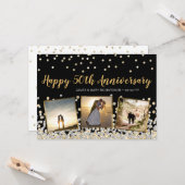 Gold Silver Confetti Foto 50 Jahre Jubiläum Karte (Vorderseite/Rückseite Beispiel)