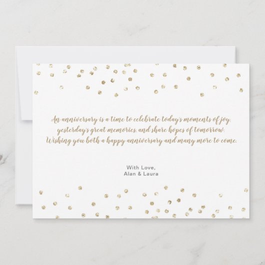 Gold Silver Confetti Foto 50 Jahre Jubiläum Karte (Rückseite)
