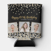 Gold Silver Confetti FotoCollage 100. Geburtstag Dosenkühler (Vorderseite)