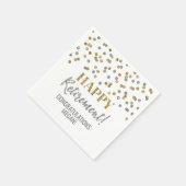 Gold Silver Confetti Happy Retirement Serviette (Ecke)