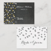 Gold Silver Confetti Tischplatzierungskarten Platzkarte (Vorne/Hinten)