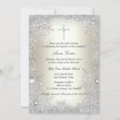 Gold Silver Crystal Snowflake Taufe/Weihnachten Einladung (Vorderseite)