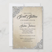 Gold Silver Diamond Sparkle Gown 16 . Geburtstag Einladung (Rückseite)