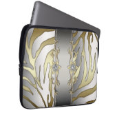 Gold Silver Diamond Zebra Laptop Sleeve (Vorne Rechts)