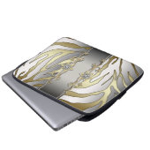 Gold Silver Diamond Zebra Laptop Sleeve (Vorne Knopf)