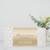 Gold & Silver Dots Salon Geschenkgutschein (Stehend Vorderseite)