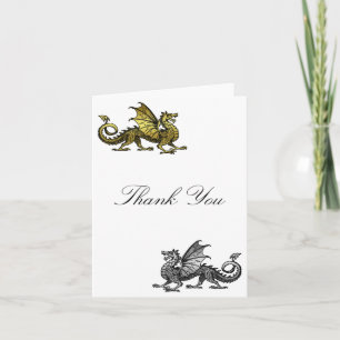 Gold Silver Dragon Dankeschön Karte