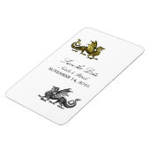 Gold Silver Dragon Save the Date Magnet (Linke Seite)