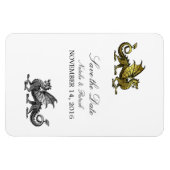 Gold Silver Dragon Save the Date Magnet (Horizontal)