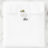 Gold Silver Dragon Save the Date Stickers (Tasche)