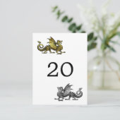 Gold Silver Dragon Tischnummer Postcard (Stehend Vorderseite)