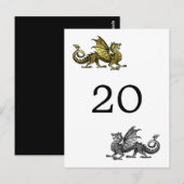 Gold Silver Dragon Tischnummer Postcard (Vorne/Hinten)