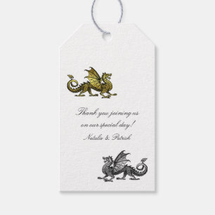 Gold Silver Dragon Wedding Gift Tags Geschenkanhänger