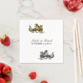 Gold Silver Dragon Wedding Paper Napkins Serviette (Beispiel)