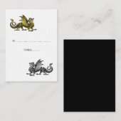 Gold Silver Dragon Wedding Platzkarte (Vorne/Hinten)