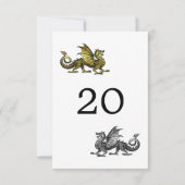 Gold Silver Dragon Wedding Table Card Einladung (Rückseite)