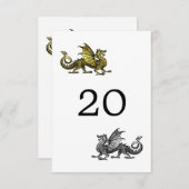 Gold Silver Dragon Wedding Table Card Einladung (Vorne/Hinten)