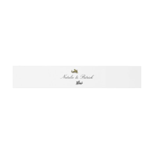 Gold Silver Dragon Wedly Bands Einladungsbanderole (Flach)