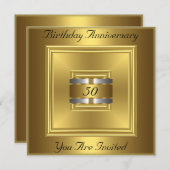 Gold Silver Einladung Geburtstagsfeier (Vorne/Hinten)