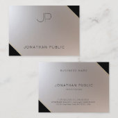Gold Silver Elegante Monogram Modern Template Visitenkarte (Vorne/Hinten)