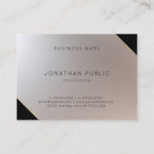 Gold Silver Elegante Monogram Modern Template Visitenkarte (Rückseite)