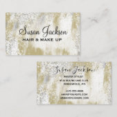 Gold Silver Eleganter Black Script Hair & Makeup B Visitenkarte (Vorne/Hinten)