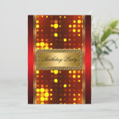 Gold Silver Fire Red Art Deco Einladung (Stehend Vorderseite)