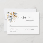 Gold Silver Floral Botanical Classic Wedding RSVP Karte (Vorderseite)