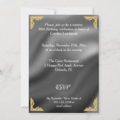 Gold Silver Foil Light Blue Zebra Print Birthday Einladung (Rückseite)