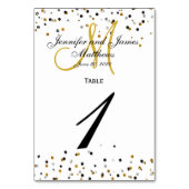 Gold Silver Glitz Glam Wedding Tischnummer Card (Vorderseite)
