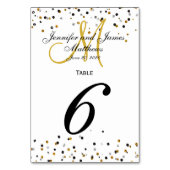 Gold Silver Glitz Glam Wedding Tischnummer Card (Rückseite)