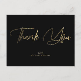 Gold & Silver Glitzer Chic Black Danke für Ihre in Postkarte