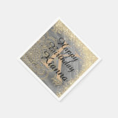 Gold Silver Glitzer Mandala Monogram Birthday Serviette (Ecke)
