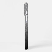 Gold Silver Glitzer Ombre Chic Name Monogram iPhone Hülle (Linke Seite)