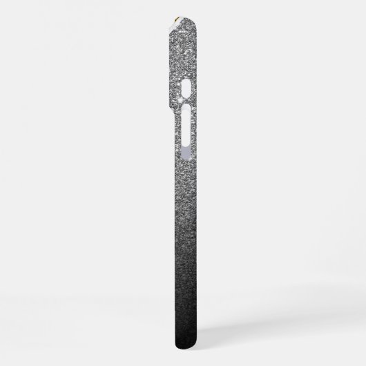 Gold Silver Glitzer Ombre Chic Name Monogram iPhone Hülle (Linke Seite)