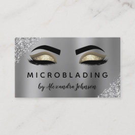 Gold Silver Glitzer Sparkle Eyelashes Microblading Visitenkarte