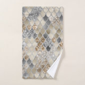 Gold Silver Gray Mermaid Scales Glam #1 Badhandtuch Set (Handtuch)