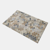 Gold Silver Gray Mermaid Scales Glam #1 Fußmatte (Schrägansicht)