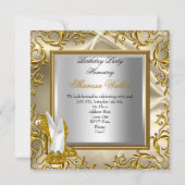 Gold Silver High Heel Shoes Champagner Einladung (Rückseite)